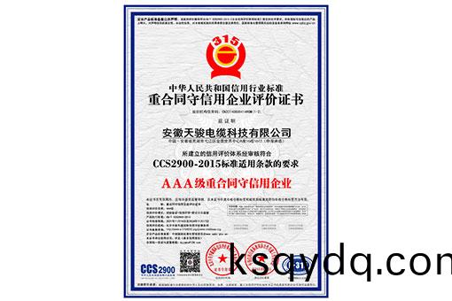 重郃(he)衕(tong)守信(xin)企業(ye)證書